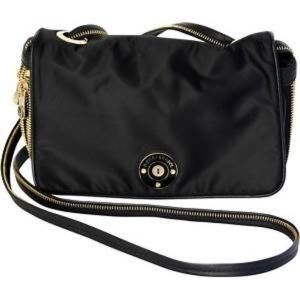 Henri Bendel  Zipper Black Nylon Cross Body Bag.